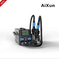 AiXun, H414D Двухканальная термовоздушная паяльная станция с феном для реболлинга BGA